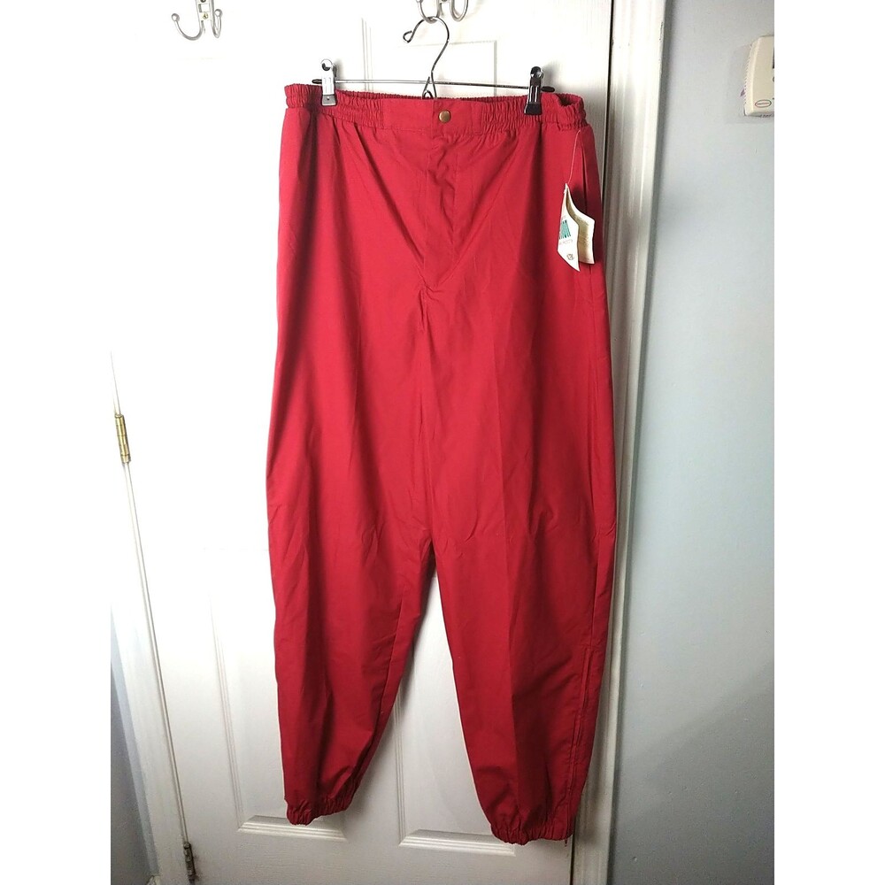 Winner Mate Men's Red Jogger Lined Ankle Zip Elastic Waist L/ 36-38 Pants Active